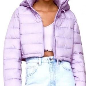 Zara Light Purple Puffer Jacket